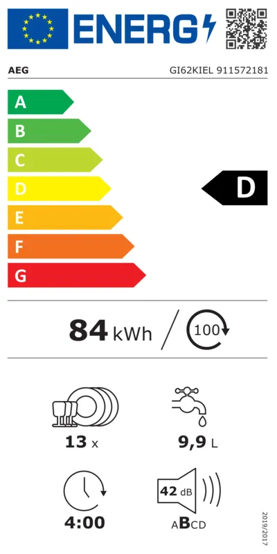 AEG GI62KIEL (leverbaar 06/26) energielabel