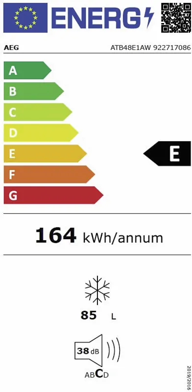 AEG ATB48E1AW energielabel