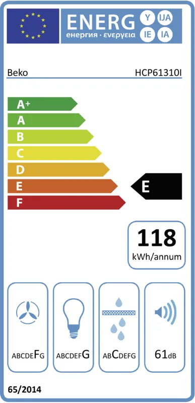 Beko HCP61310I energielabel
