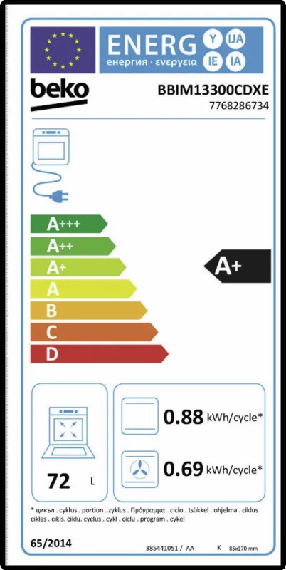 Beko BBIM13300CDXE energielabel