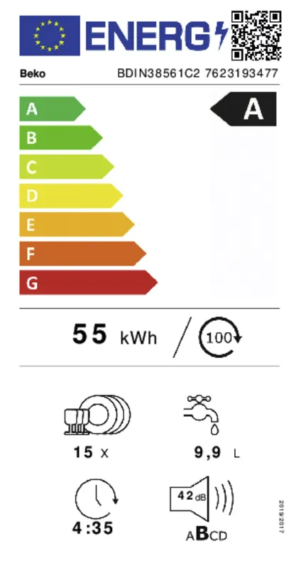 Beko BDIN38561C2 energielabel
