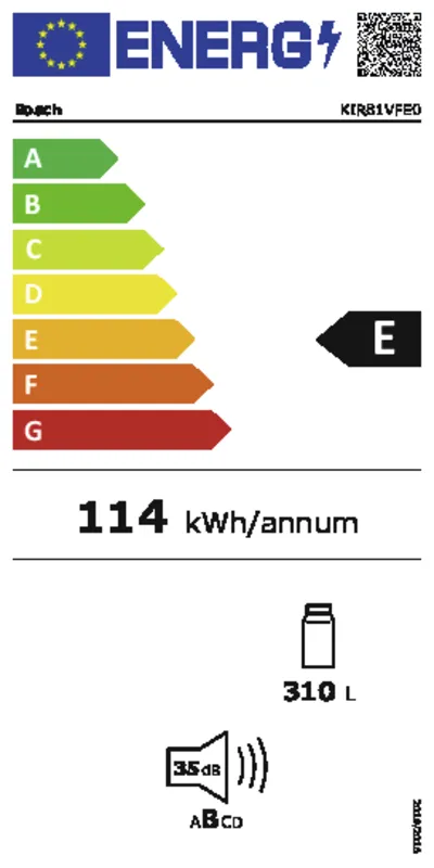 Bosch KIR81VFE0 energielabel