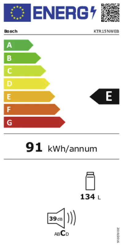 Bosch KTR15NWEB energielabel