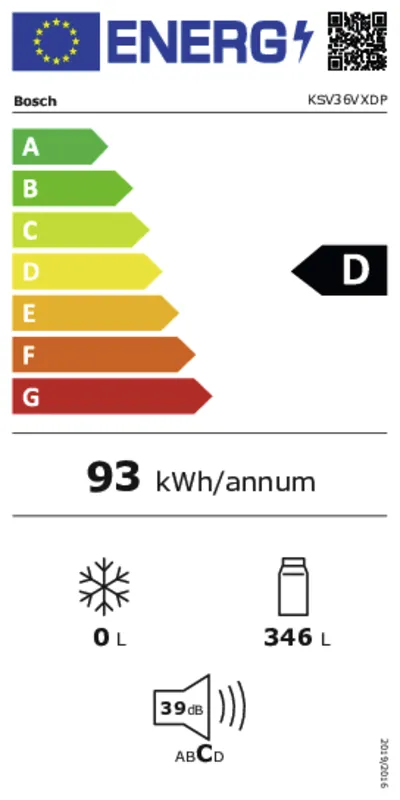 Bosch KSV36VXDP energielabel