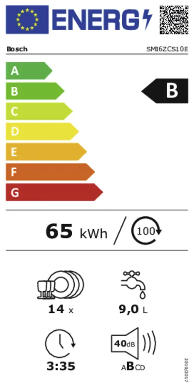 Bosch SMI6ZCS10E energielabel