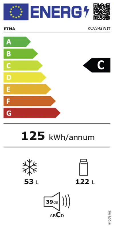 Etna KCV343WIT energielabel