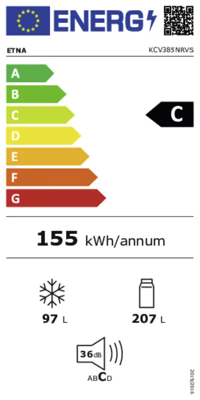 Etna KCV385NRVS energielabel