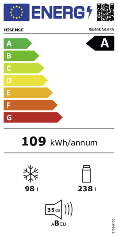 Hisense RB440N4AFA energielabel