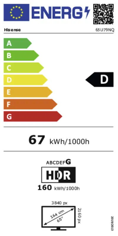 Hisense 65U79NQ energielabel