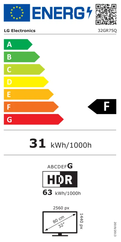 LG 32GR75Q-B energielabel