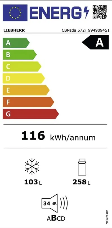 Liebherr CBNsda 572i-22 energielabel