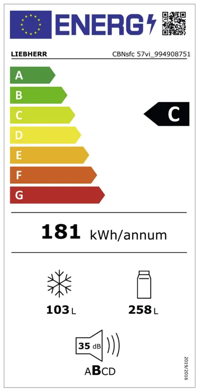 Liebherr CBNsfc 57vi-22 energielabel