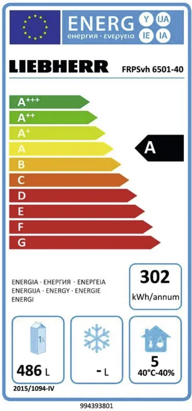 Liebherr FRPSvh 6501-40 energielabel