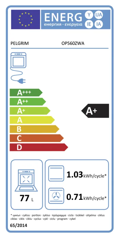 Pelgrim OP560ZWA energielabel