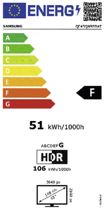 Samsung QE43QN92DATXXN energielabel