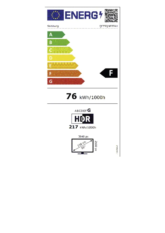 Samsung QE55QN83FAUXXN energielabel