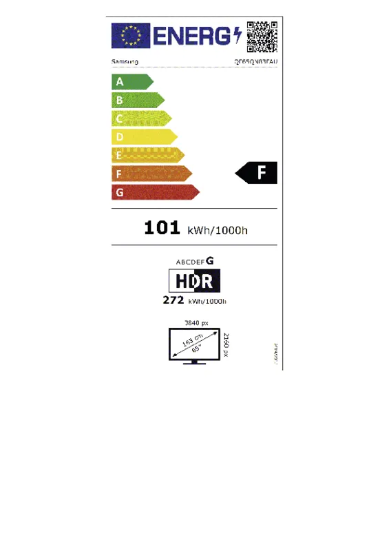 Samsung QE65QN83FAUXXN energielabel