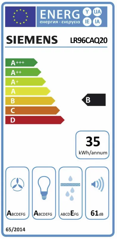 Siemens LR96CAQ20 energielabel