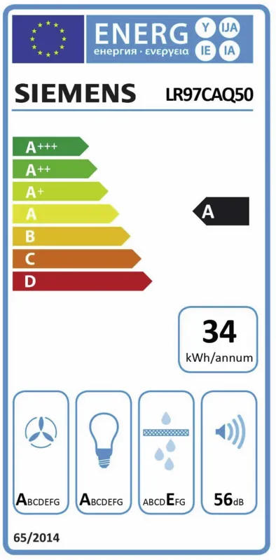 Siemens LR97CAQ50 energielabel