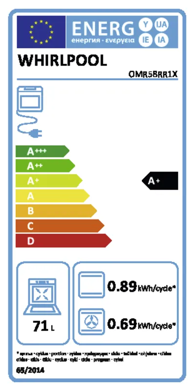 Whirlpool OMR58RR1X energielabel