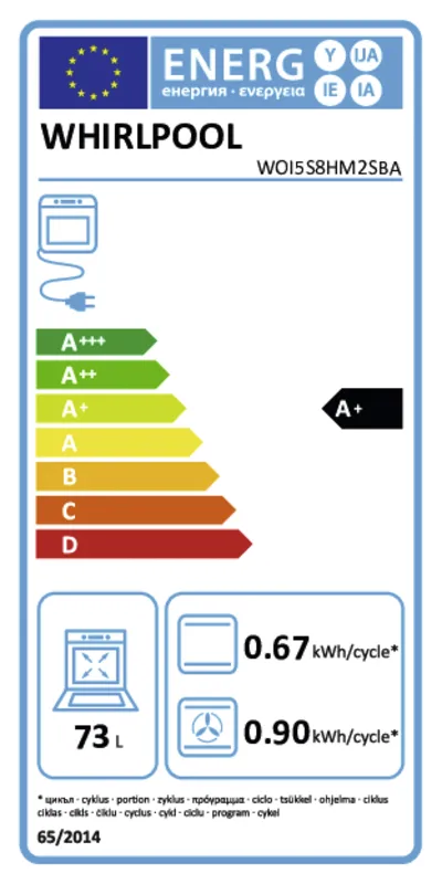 Whirlpool WOI5S8HM2SBA energielabel
