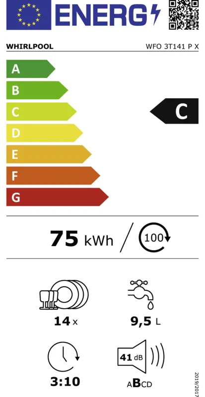 Whirlpool WFO 3T141 P X energielabel