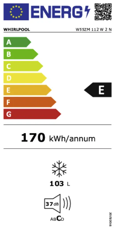 Whirlpool W55ZM 112 W 2 N energielabel
