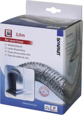 Scanpart Lucht afvoersl. alu 3,0m 125mm